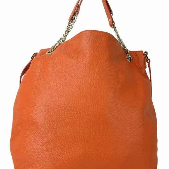 Michael Kors MK Designer Orange Jet Set Shoulder Crossbody Bag Hobo Bucket Purse - Picture 3 of 10